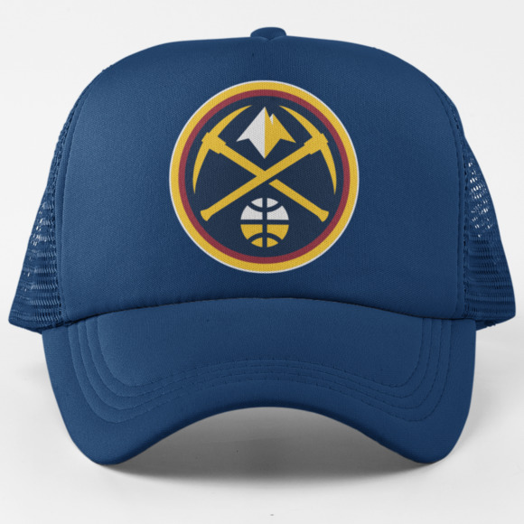 NEW Denver Nuggets Primary Icon Foam Trucker Mesh Snapback Hat NAVY - Picture 1 of 2
